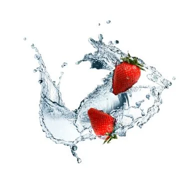 Strawberry in water Stock Photos