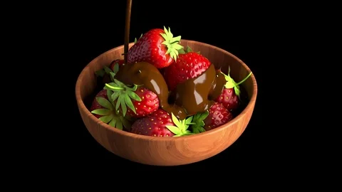 Strawberry watered chocolate Stock Footage 72375300