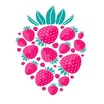 Strawberry on white background Stock Illustration