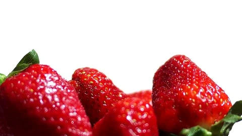 Strawberry on white background spinning Stock Footage 74838361