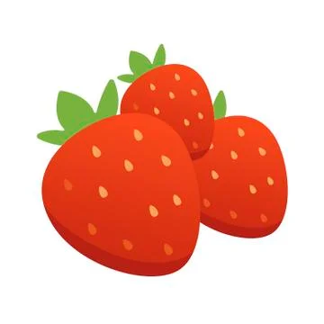 Strawberry on white background. Vector illustration in trendy flat style. EPS 10 Stock Illustration