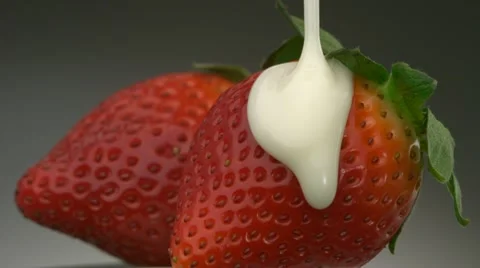 Strawberry with white chocolate, Slow Motion Stock Footage 10862352