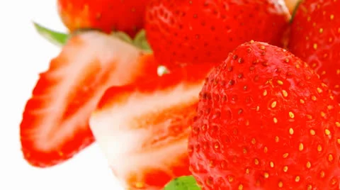 Strawberry on white 스톡 동영상 22811390