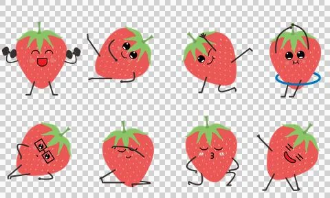 Strawberry workout Stock Illustration