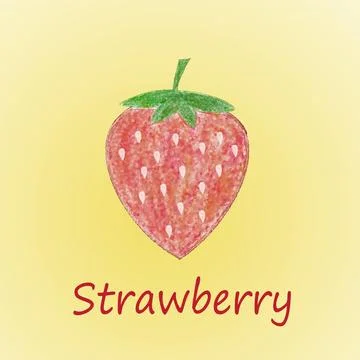 Strawberry on yellow background. vector illustration. Stock Illustration