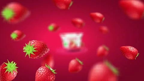 Strawberry Yogurt Name Animation Stock Footage 314944313