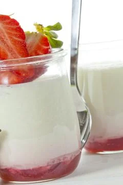 Strawberry Yogurt Stock Photos