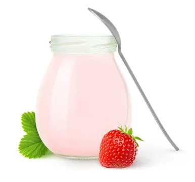 Strawberry yogurt Stock Photos