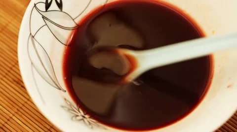 Strawbery jam with red vine - mixing  Stock Footage 35852373