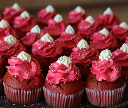Strawbwrry cup cake Stock Photos