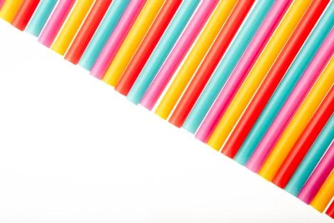 Straws in a diagonal composition with copy space Stock Photos