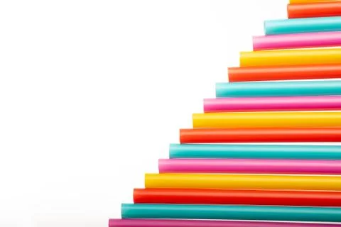 Straws in a diagonal composition with copy space Stock Photos