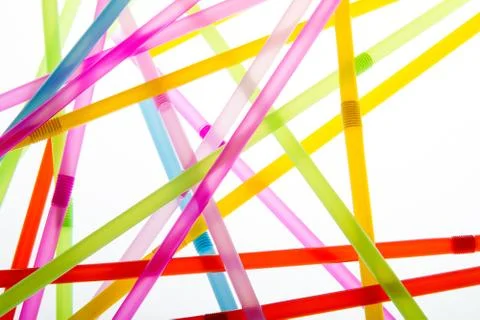 Straws in random abstract shapes Stock Photos