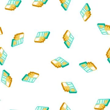 Straws snack isometric icon seamless pattern Stock Illustration
