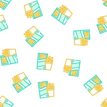 Straws snack vector seamless pattern Stock Illustration
