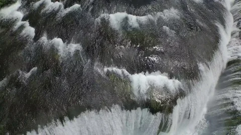 "Strbacki BuK" Waterfall Aerial Stock Footage 72572214