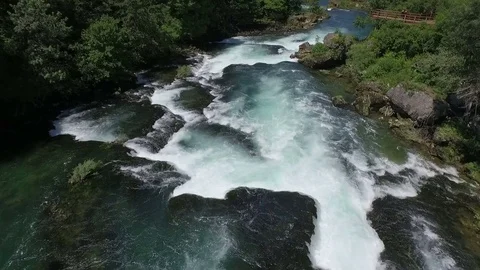 "Strbacki Buk" Waterfall Aerial Stock Footage 72698616