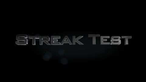 Streak Test title 3D metal text on black alpha channel background Stock Footage 301267569
