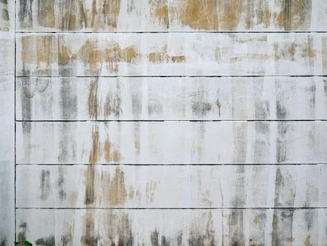 Streaked Concrete Wall Panel with Horizontal Lines and Water Stains Stock Photos