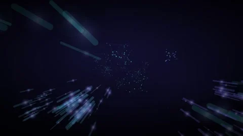 Streaking Light Beam Loop - Blue Particle Data Flow Backdrop Stock Footage 341955862