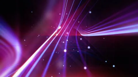 Streaking shiny purple lines as abstract background Stock Illustration