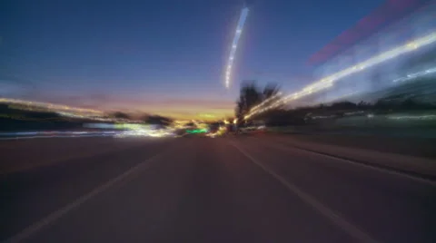 Streaking traffic POV Stock-Footage 1007166