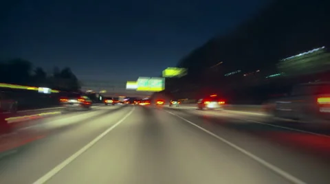 Streaking traffic POV Stock Footage 1007175