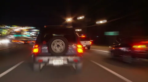 Streaking traffic POV Stock Footage 1007177