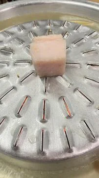 Streaky pork on the pan Stock Photos