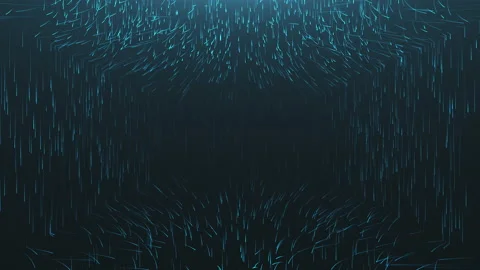 A stream of abstract droplets flying around the invisible box Stock Footage 229965923