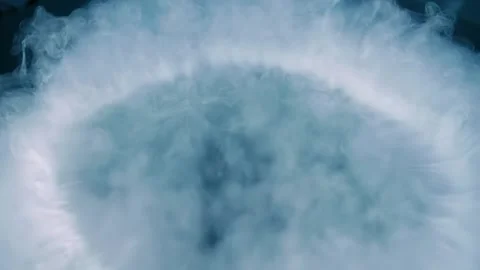 A stream of air blows onto a surface covered with a layer of smoke Video stock 313205880