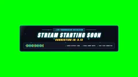 Stream alert Stream Starting Soon Intermission HUD on Green Screen Vídeos de archivo 345258975