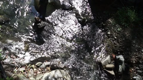 Stream and stone tower Stock Footage 166580556