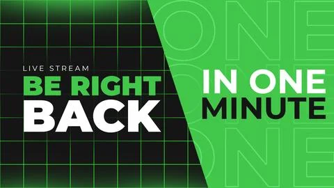 Stream Be Right Back Green and Black Theme Background Stock-Illustration