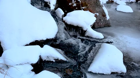 Stream Beginning to Freeze Stock Footage 147571469