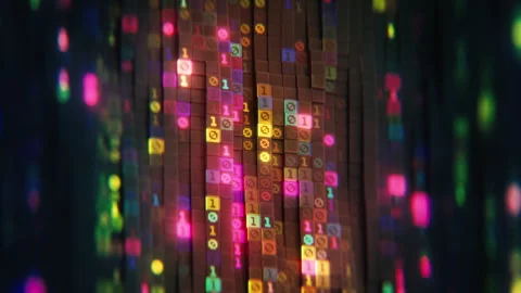 Stream of binary code 3D render seamless loop animation 動画素材 276350362