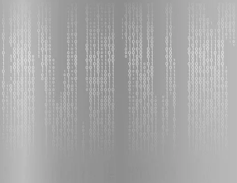 Stream of Binary code background with two binary digits, 0 and 1 isolated on Stock Illustration