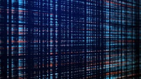 Stream of binary code. Blue matrix background. Falling dots texture Stock Footage 310312954