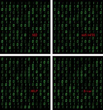 Stream of binary code. Computer 0,1 background design. Digits on screen. Abst Stock Illustration