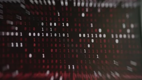 Stream of binary code, cybersecurity concept Stockbeeldmateriaal 335880451