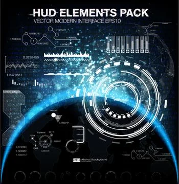 Stream of binary code on screen. Abstract vector background. HUD abstract Stock Illustration