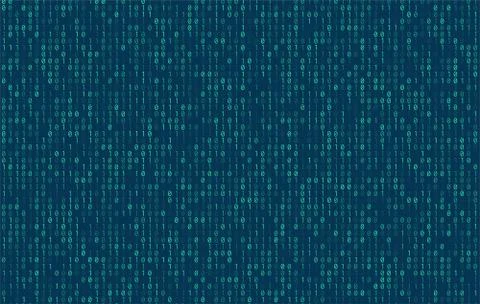Stream of binary code on screen. Abstract vector background. Data and technology Illustrazione stock