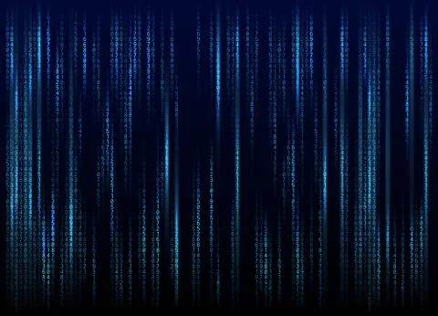 Stream of binary code on screen. Abstract vector background. Data and technology Stock Illustration