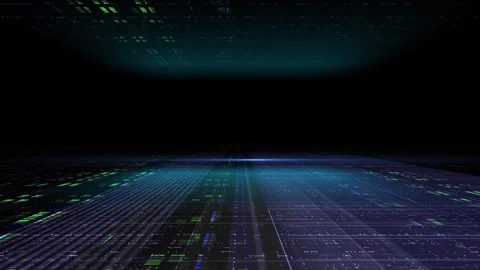 Stream Of Binary Lines From The Depths 4K Loop Stock Footage 316395343