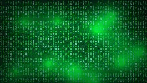 Stream Of Binary Matrix Code On 16x9 Full Screen Stock Illustration