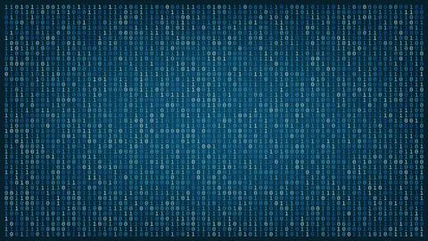 Stream Of Binary Matrix Code On 16x9 Full Screen Stock Illustration