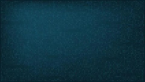 Stream Of Binary Matrix Code On 16x9 Full Screen Stock Illustration