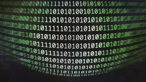 Stream of binary matrix code on dark background Stock Illustration