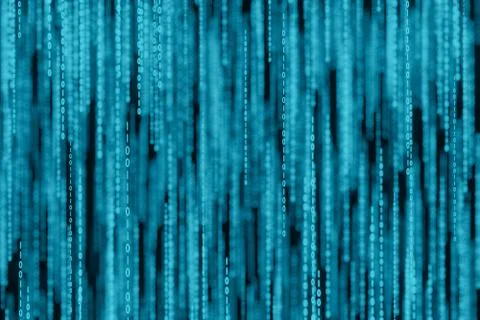 Stream of binary matrix code numbers on the screen 3d rendering Stockillustratie