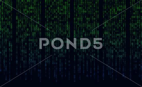 Stream binary matrix code on screen. computer matrix numbers. The concept of Stock Illustration